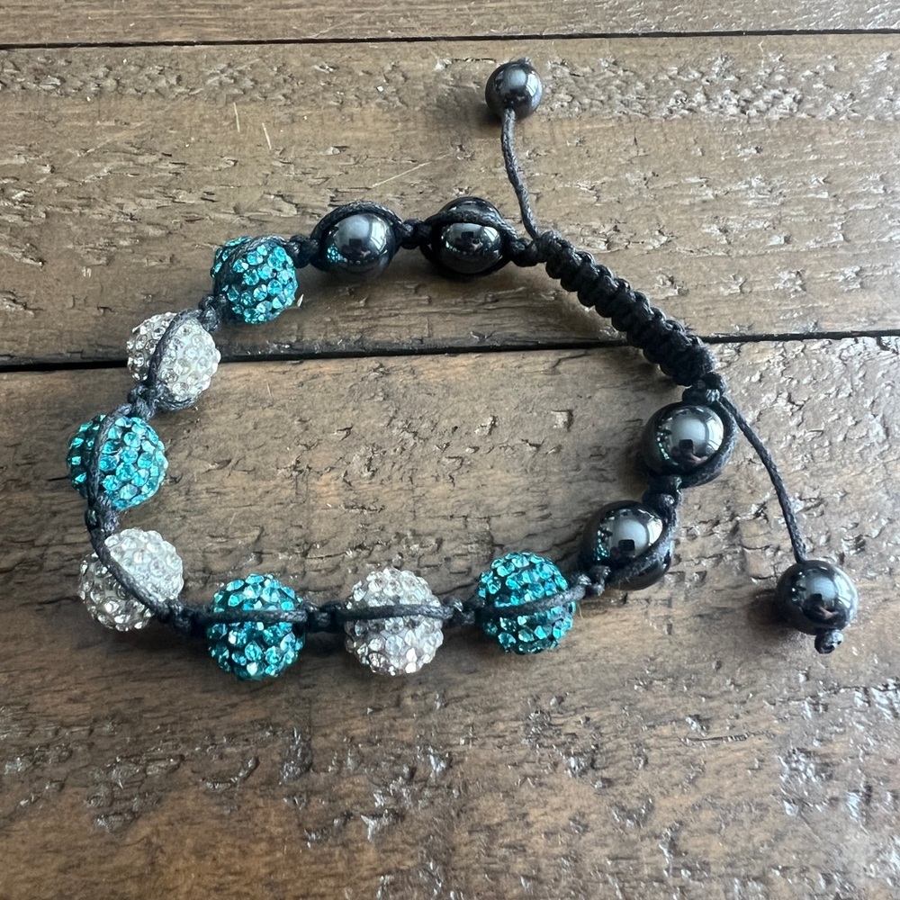 Black and Blue Beaded Bracelet
